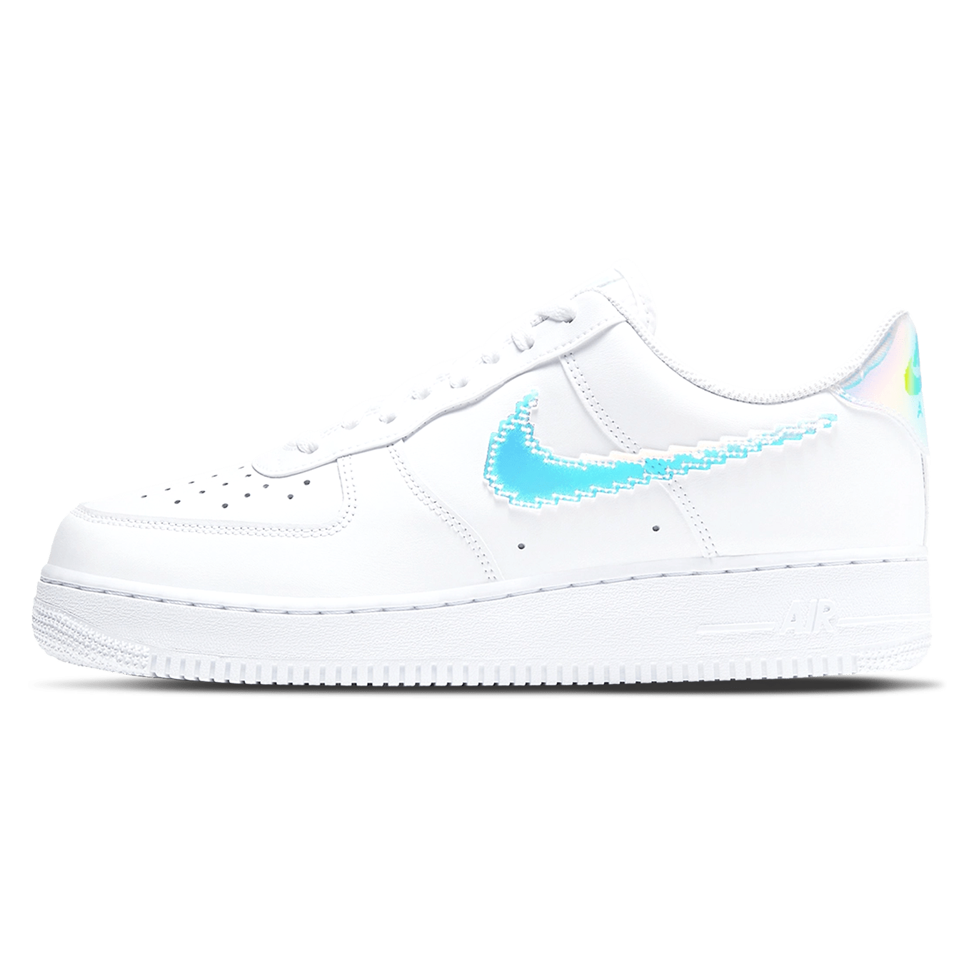 white iridescent air force ones