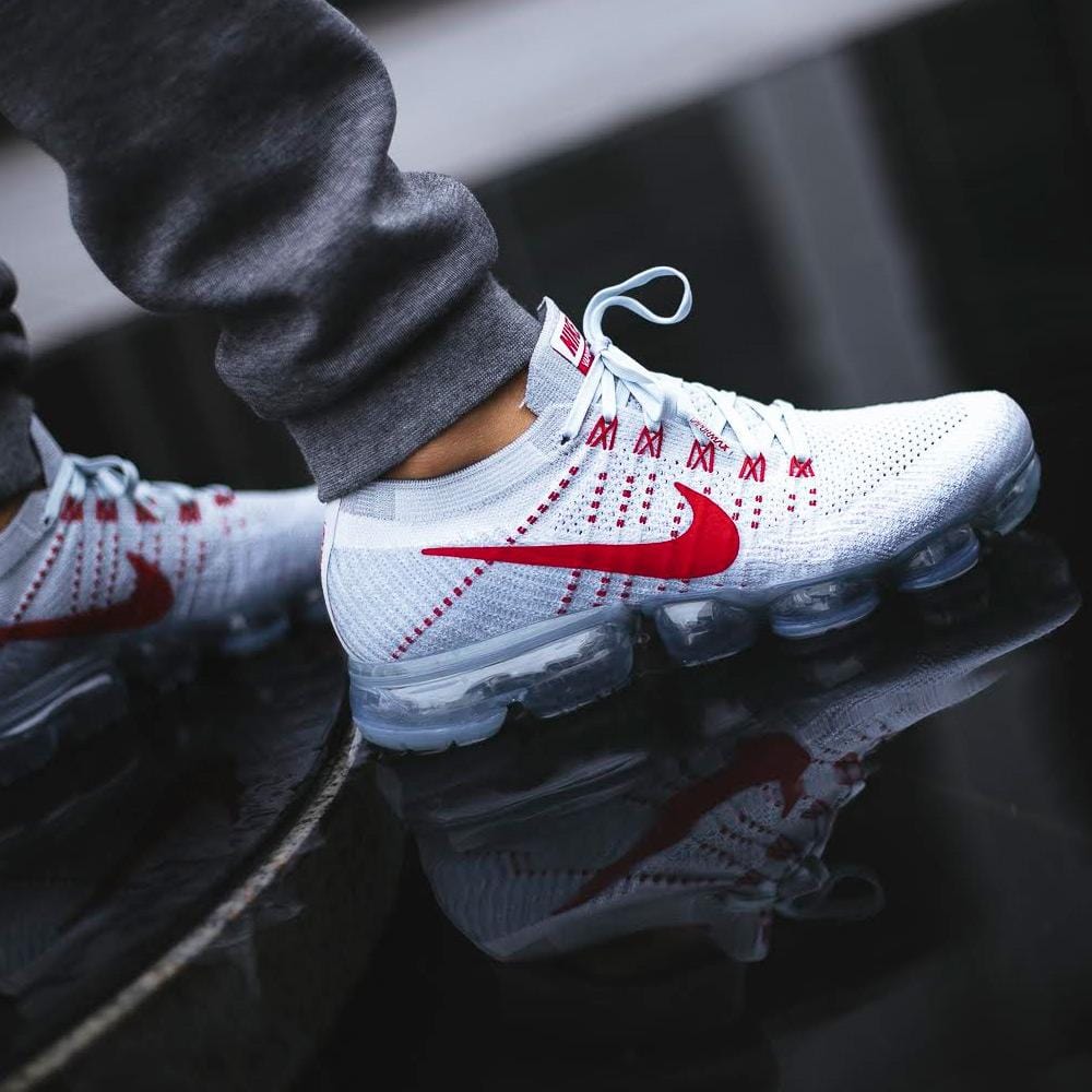 vapormax pure platinum university red