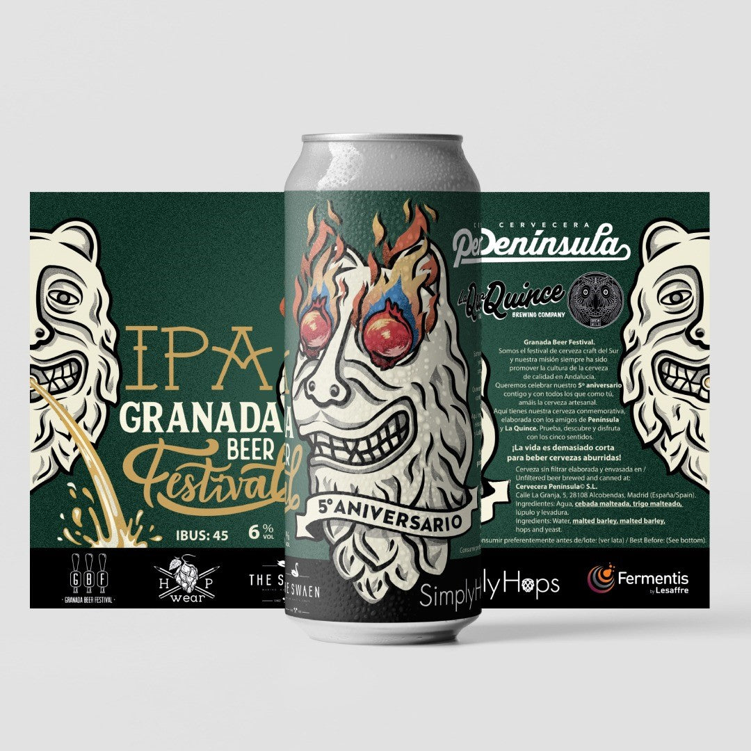 La Quince IPA Granada Beer Festival lata 44cl. - Cervezas y Licores Gourmet