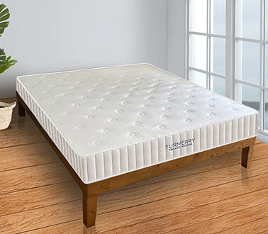 Resilient and durable mattress placed on a flat foundation platform bed