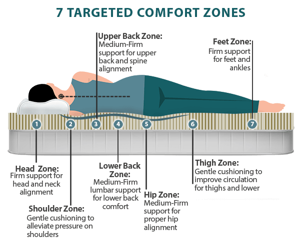 7 targeted comfort zones - turmerry latex layer 
