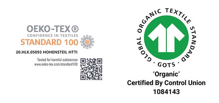 certifications such as OEKO-TEX Standard or GOTS