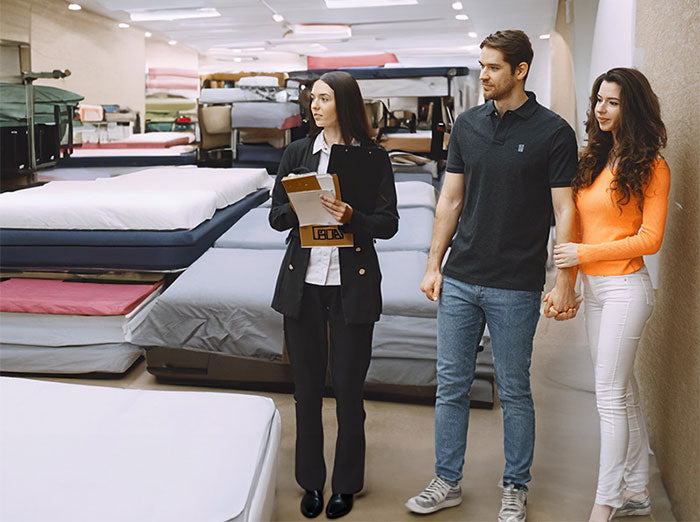 Checking mattress price in store for product details
