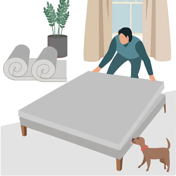 Identify the base latex foam layer of your RV mattress