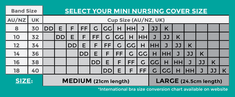 Full Embrace Mini Nursing Cover size guide