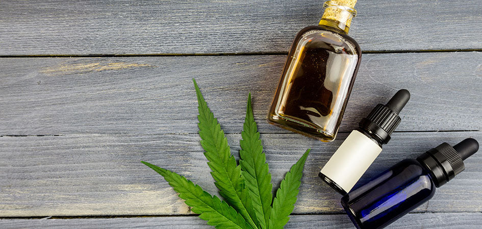 cannabi sleaf and cbd oil tincture for back pain relief and inflammation