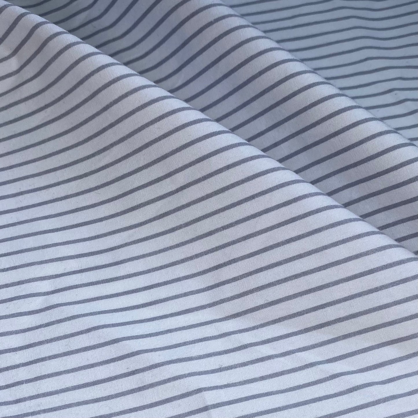 Striped Cotton - 44” - White/Grey