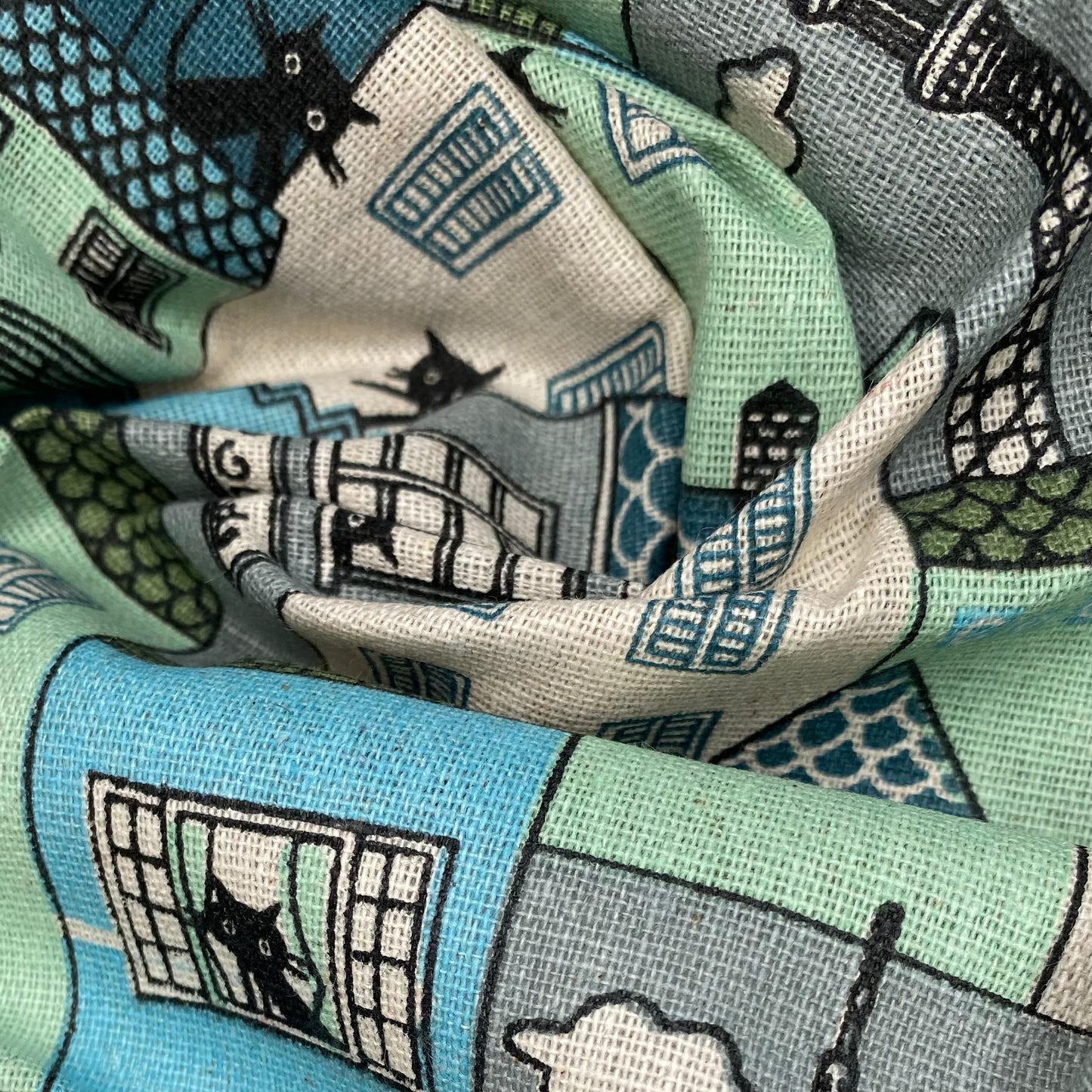 Printed Cotton/Linen - Cat in the City