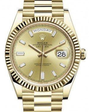 Rolex 40 Yellow Gold Champagne Diamond Dial & Fluted Bezel Pr – NY WATCH LAB