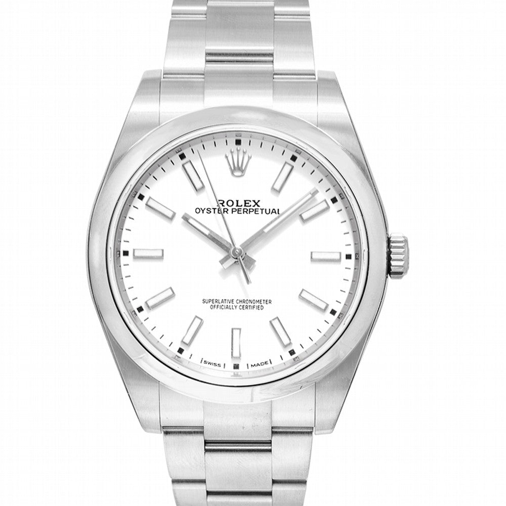 Rolex Oyster Perpetual Stainless Steel 39mm White Dial –