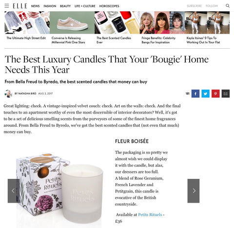 ELLE UK Best Scented candles article.