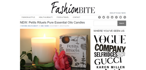 Fashion Bite Blog review of Petits Rituels candles.
