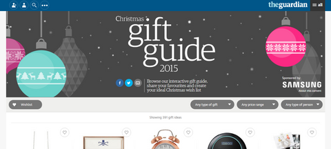 The Guardian Christmas Gift Guide 2015 featuring Petits Rituels By The Fire wax melts.