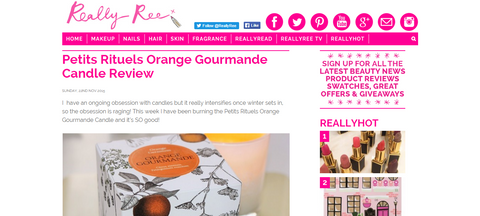 Really Ree's review of Petits Rituels Orange Gourmande scented candle.