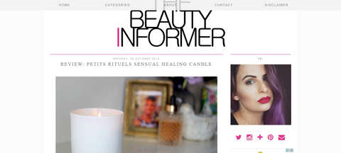 The Beauty Informer's review of Sensual Healing candle.