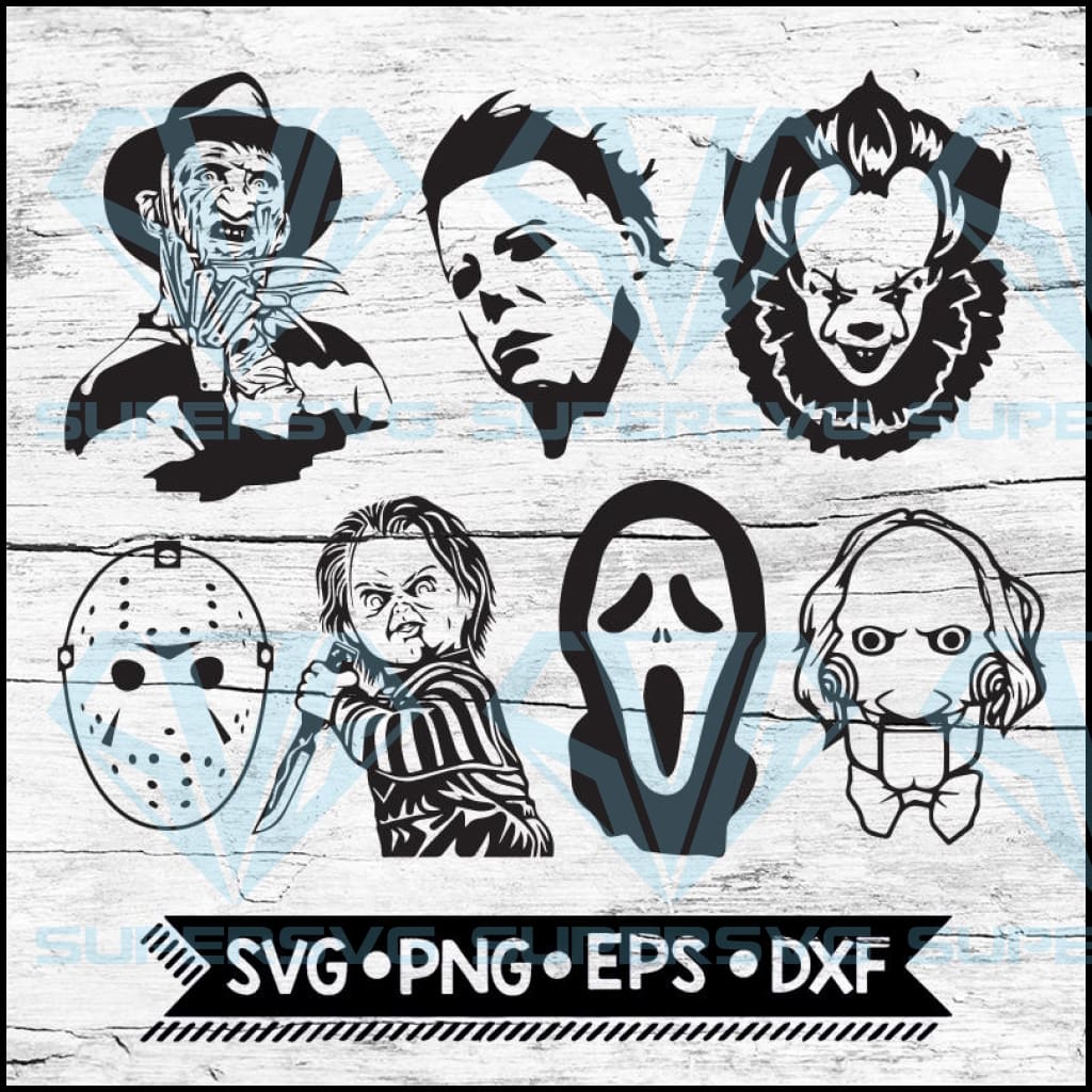 Horror Movie Killers Svg Bundle Halloween Pennywise Jason Mike M Supersvg