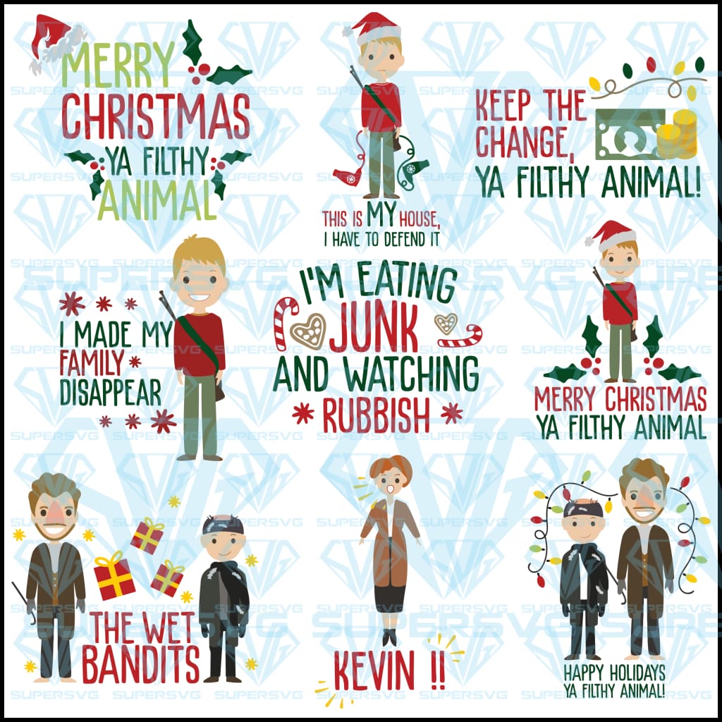 Merry Christmas Ya Filthy Animal Bundle Svg Files For Silhouette File Supersvg