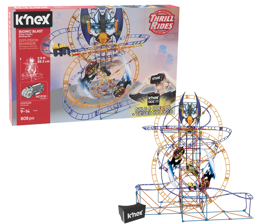 Knex Motorized Roller Coaster T Rex Fury New Build Ride App Construction Toy 