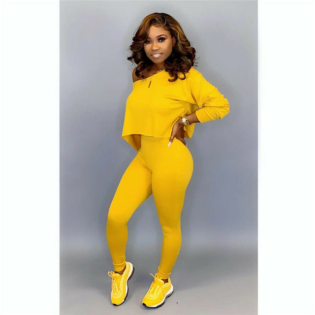 yellow sweatsuit