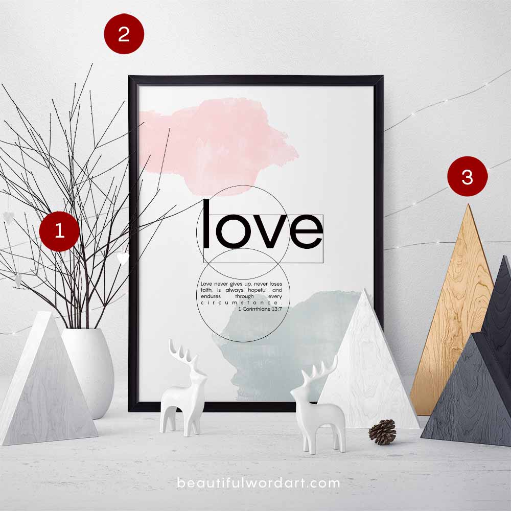 Inspirational Wall Art and Christmas decorations minimal scandi 