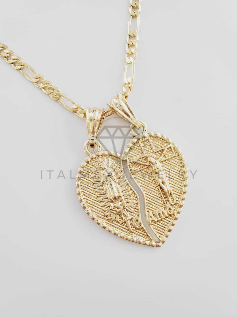 dueña Persona Molde Dije Elegante - 102351 - Corazón Partido Virgen y Cristo Tamaño Median –  ItalMex Jewelry