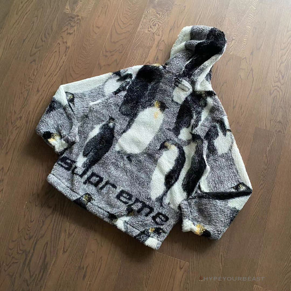 Supreme Penguins Hooded Fleece Jacket Black – Hypeyourbeast