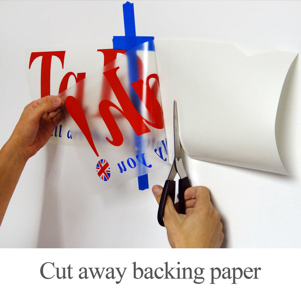 Wall Stickers Application Instructions Step 2 Cut Away Backing Paper