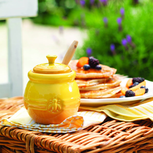 Le Creuset Dijon Stoneware Honey Pot And Dipper Queenspree 