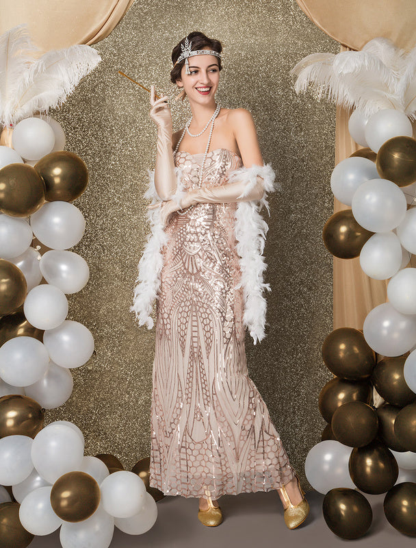 champagne gatsby dress