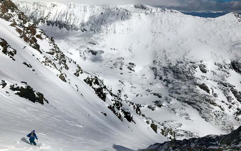 Mount quandary steep couloir skiing