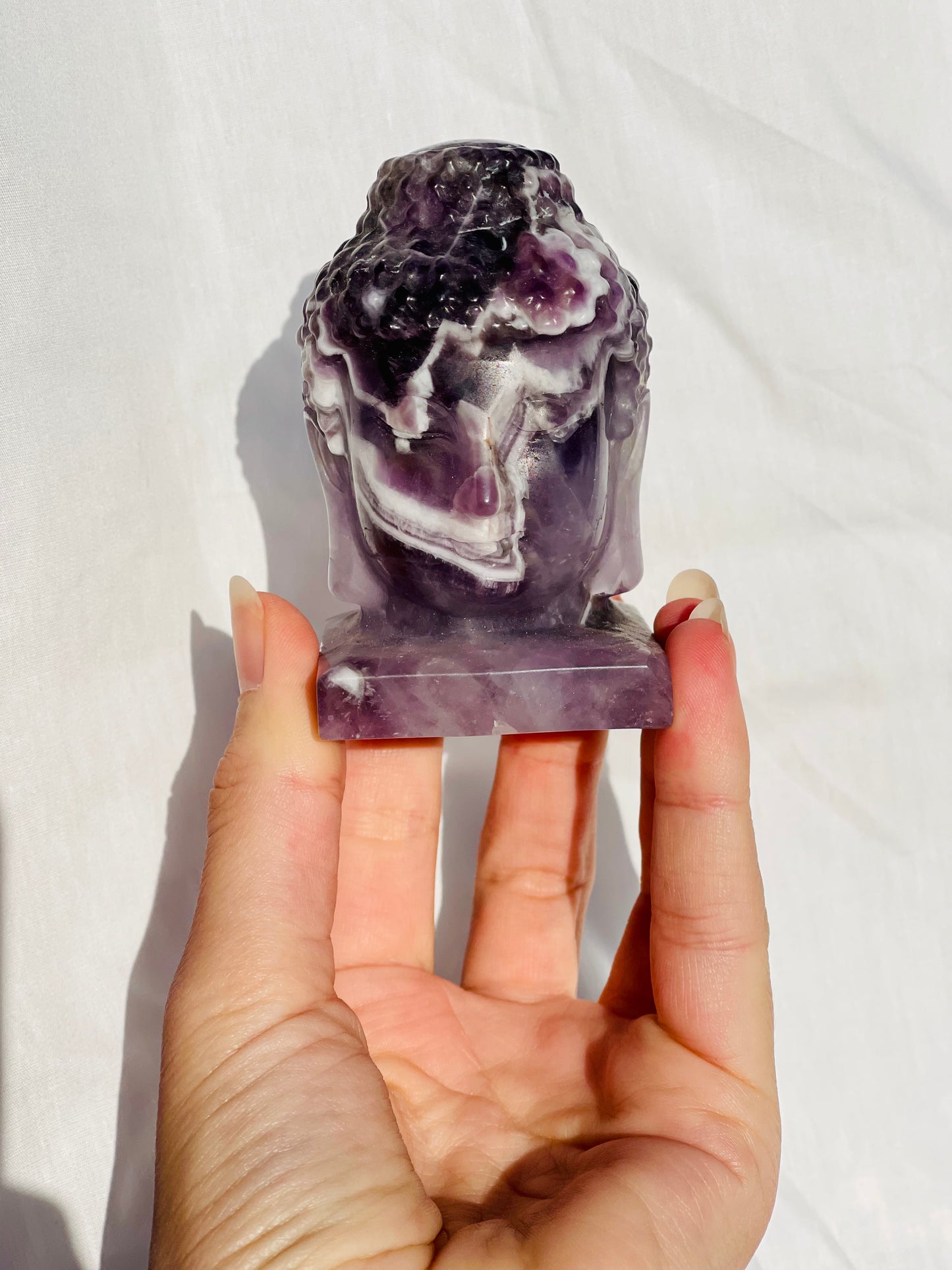 Chevron Amethyst Buddha Head