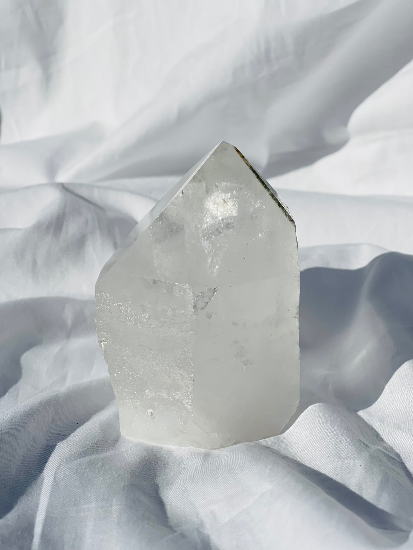 Natural Quartz Point With Chlorite Inclusions