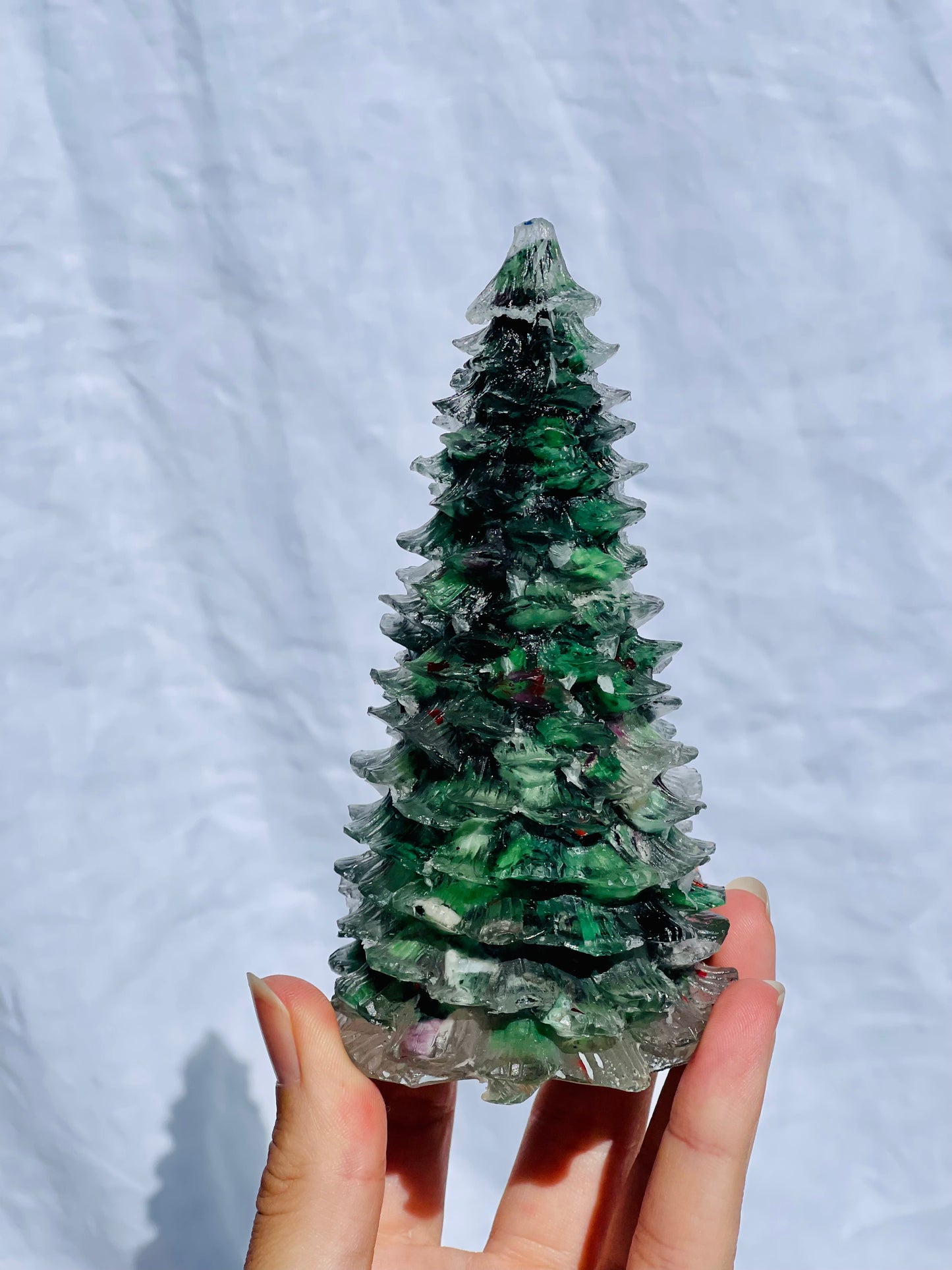 Ruby Zoisite Chip/Resin Christmas Tree