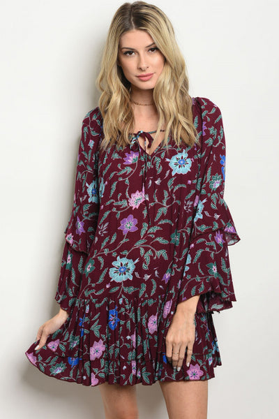 burgundy tunic dress