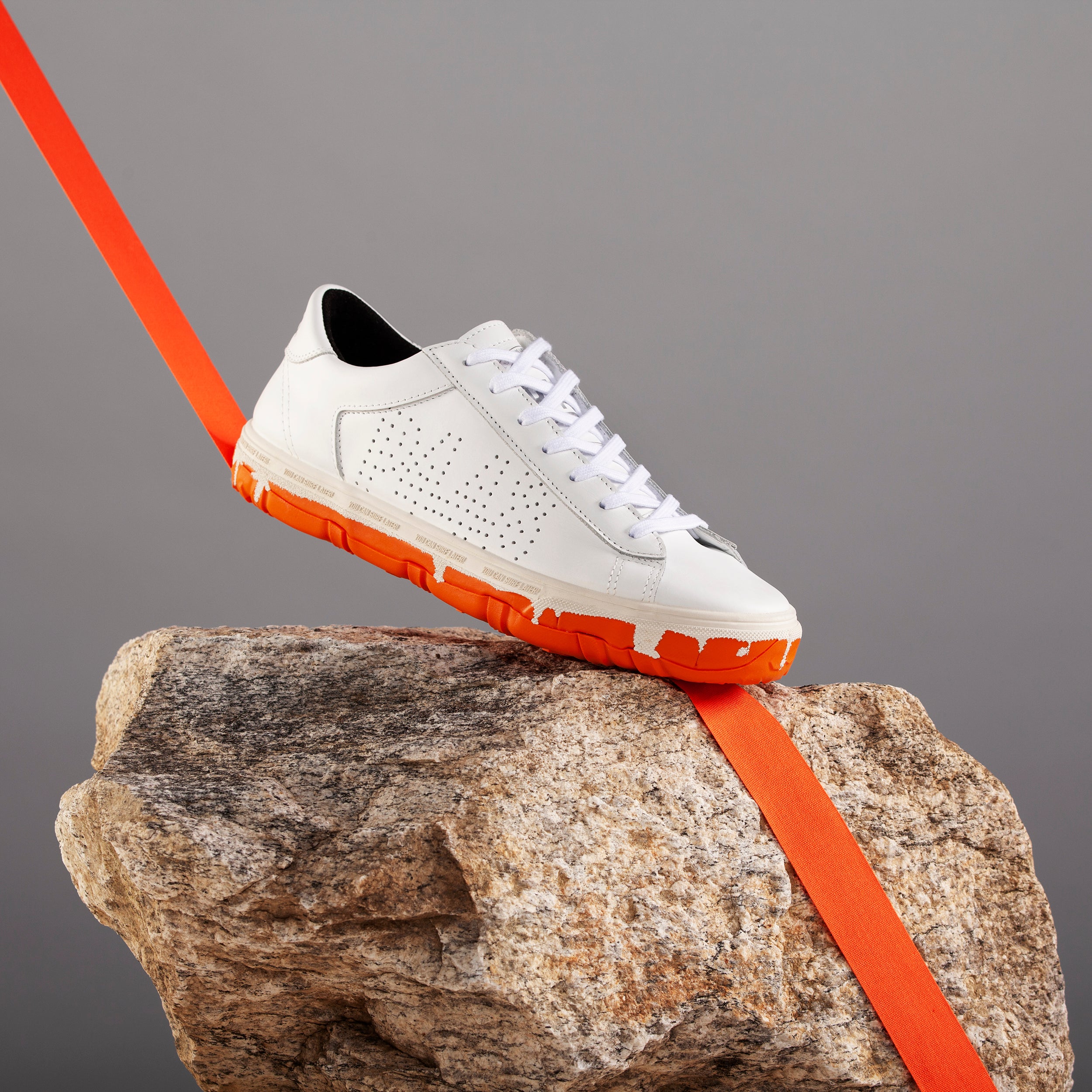 Y.C.S.L. Vibram Low-Top Sneaker in White/Orange - Styled