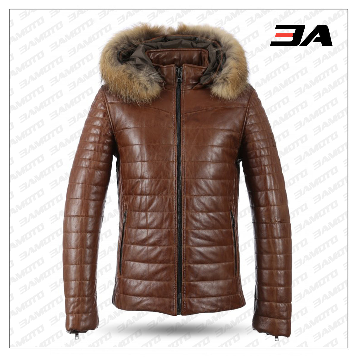 brown down jacket