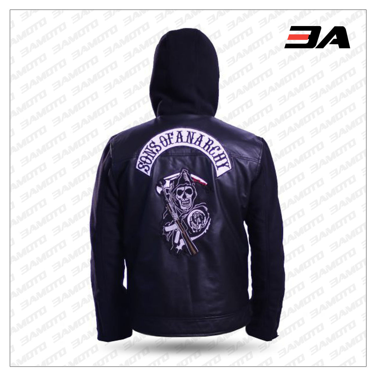 Samcro Sons Of Anarchy Zip Up Hoodie Faux Leather