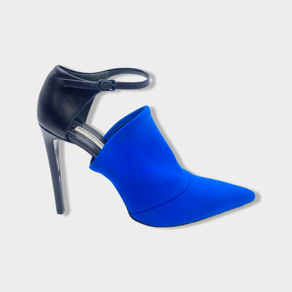 BALENCIAGA electric blue and black heels