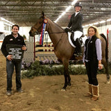 Tess Fortune winner of the Jumper Classic at Ledges Classic. Button Down and Vest by Equestrianista Collection.
