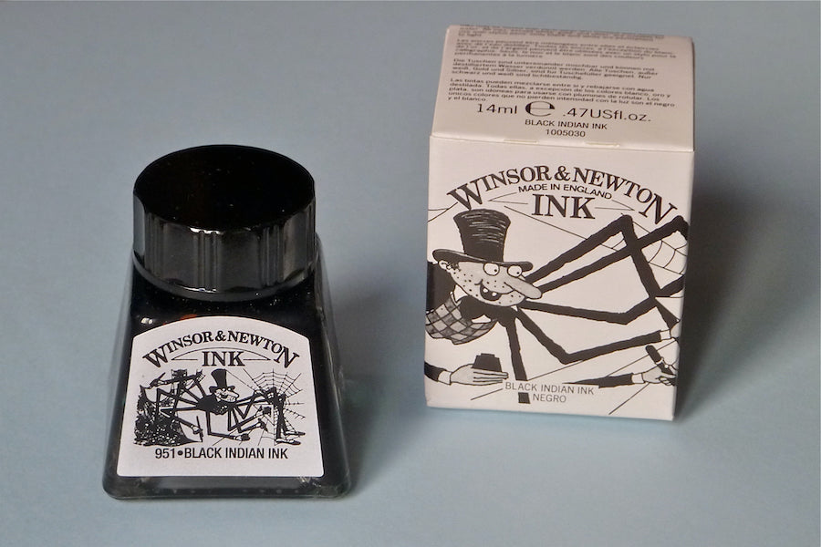 Winsor and newton India drawing ink well and box it comes in 