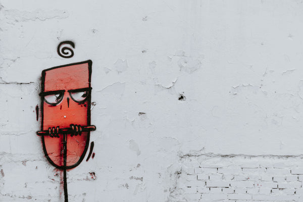 Image of White Wall with Angry Red Cartoon Bird Pawel Czerwinski