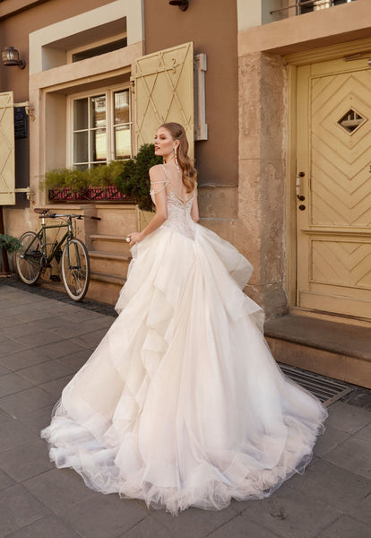 Carolina - Beaded Ball Gown Wedding Dress with Tiered Skirt