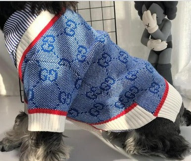 Blue Gucci Inspired Dog Sweater 