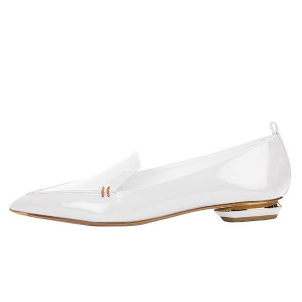 Patent Leather Pointed Toe Loafers | NUYG