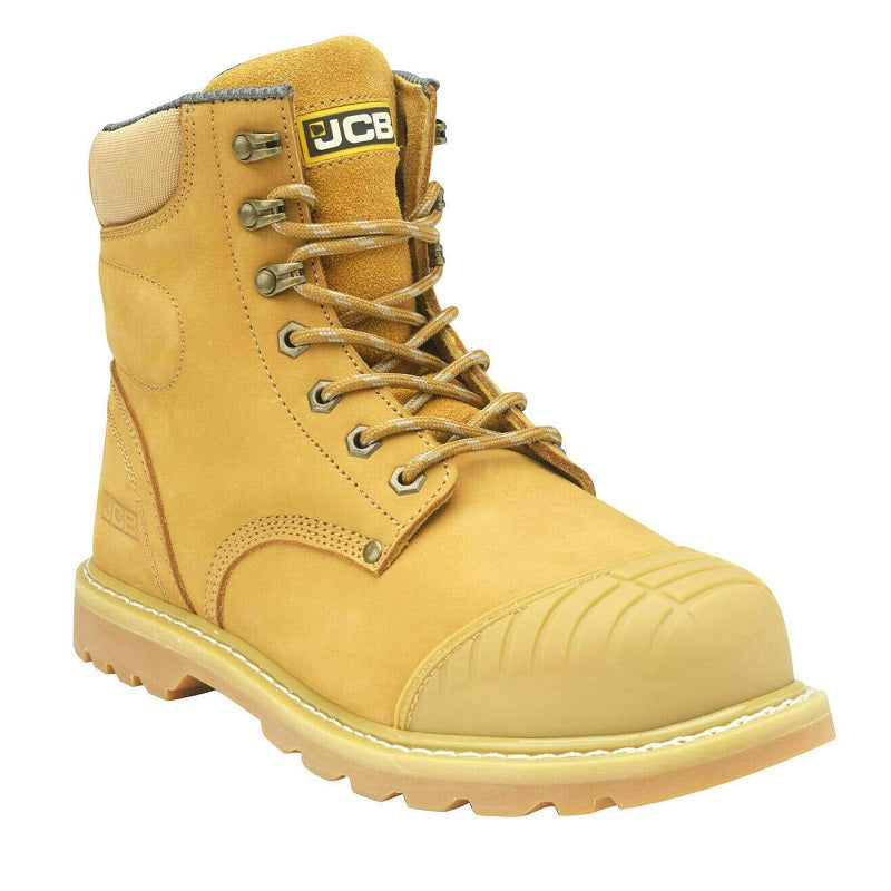 JCB 5CX Mens Leather Water Resistant Work Boots Steel Toe Cap Mid Sole S3 HRO 