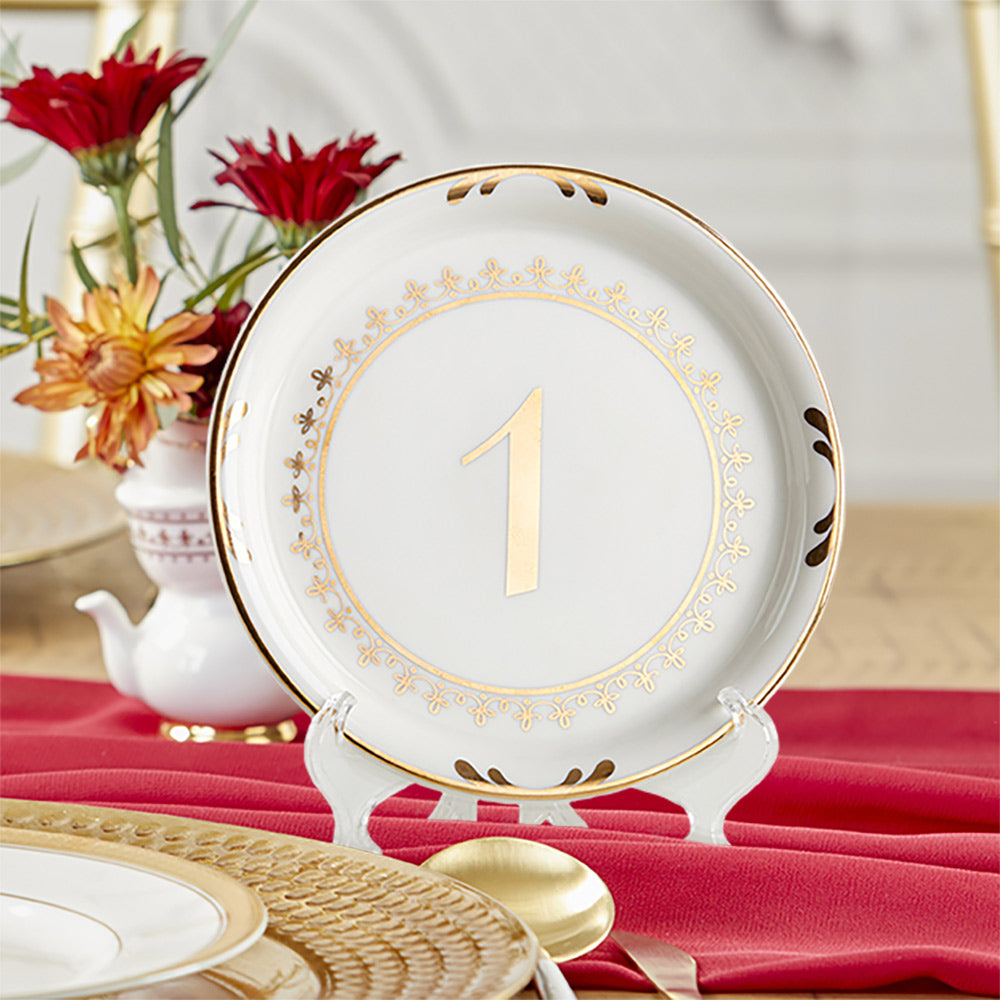 Tea Time Vintage Plate Table Numbers Bundle (1-18) - Alternate Image 3 | My Wedding Favors