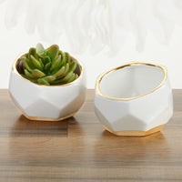 Thumbnail for Geometric Ceramic Planter - Small (Set of 2) - Main Image | My Wedding Favors