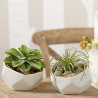 Thumbnail for Geometric Ceramic Planter - Small & Medium (Set of 2) - Alternate Image 6 | My Wedding Favors