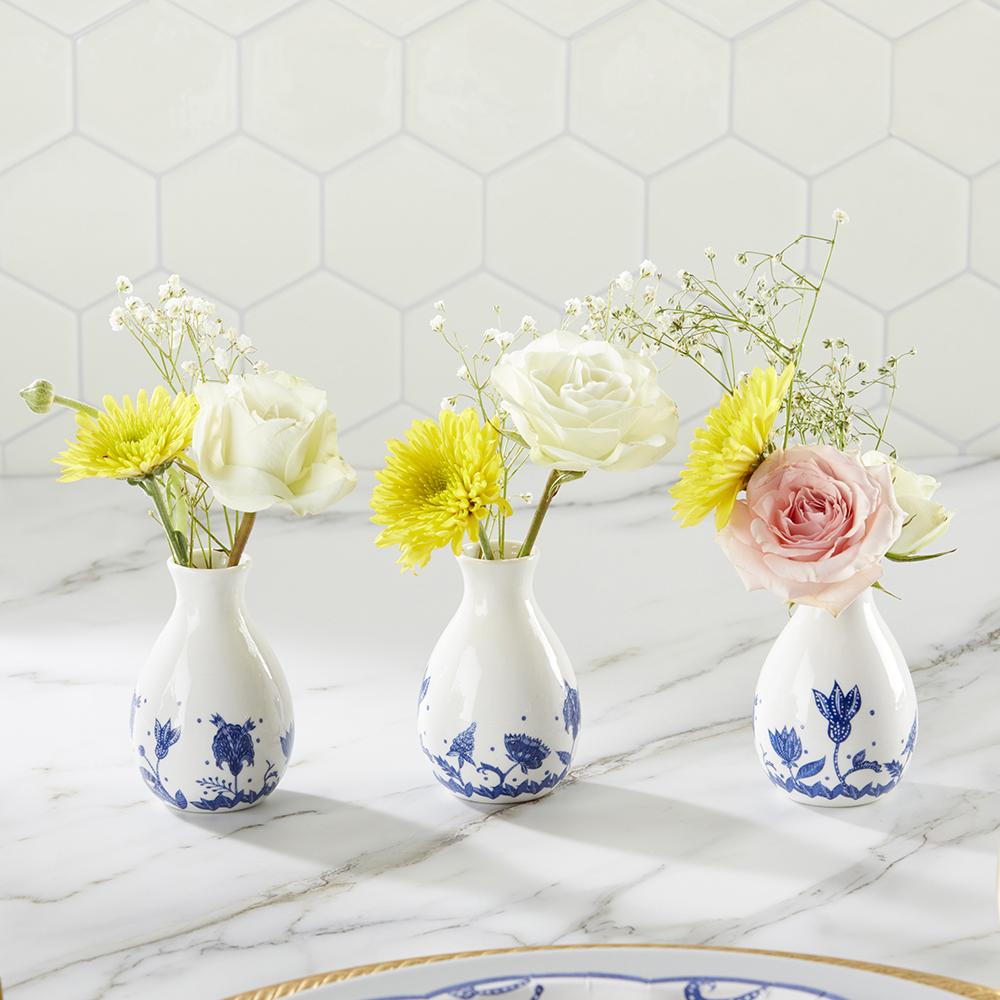 Blue Willow Ceramic Bud Vase (Set of 3) - Main Image | My Wedding Favors