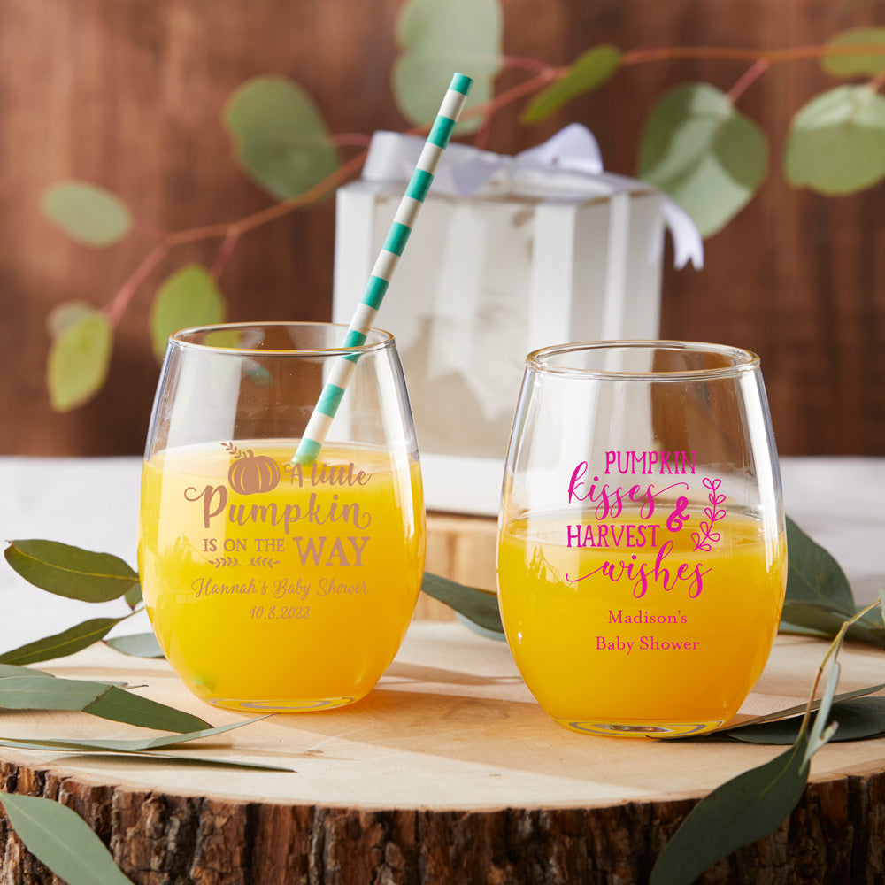 baby shower wine glass party favors